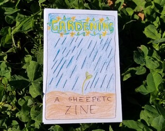 Sheep Gardening Zine Comic - zine de livro de desenho animado colorido feito à mão