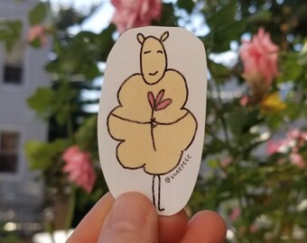 Adesivo de ovelha flor-adesivo colorido feito à mão dos desenhos animados para laptop, garrafa de água, scrapbooking