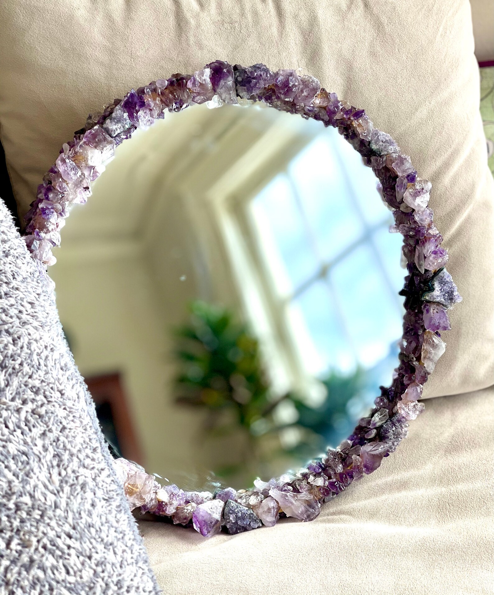 Amethyst Crystal Mirror Etsy