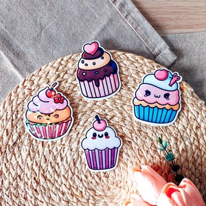 Adesivi olografici per cupcake / Adesivi scintillanti, Adesivi per dessert, Adesivi per alimenti, Adesivi in vinile resistenti alle intemperie, Adesivi kawaii