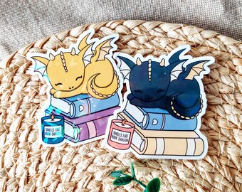 Holographic Bookish Dragons | Book Lover Gift, Sticker for Readers, Bookish Sticker, Bookish Merch, Gift for Readers, Fantasy