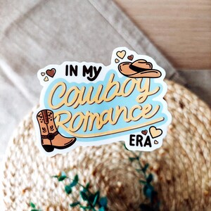 Adesivo In My Cowboy Romance Era / Regalo per amanti dei libri, Adesivo per lettori, Adesivo per lettori, Regalo per lettori, Merchandising per lettori, Amante della lettura