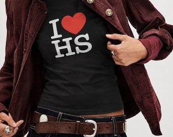 I Heart HS Slim Tee | Graphic Tee Fitted T-Shirt Concert Tour Fan Outfit Gift Unisex NYC New York Retro Trendy Viral