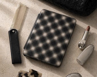 Smoky Plaid | Kindle Magnetic Case Hand Strap Paperwhite Signature E-Reader Bookish Book Lover Aesthetic Minimalist Protective Cover Gift