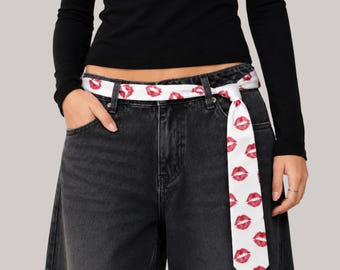 Kissy Tie (Red) | Lipstick Kiss Mark Necktie Accessory Concert Outfit Love Live on Tour Kissco