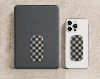 Smoky Plaid | Phone Grip Stand E-Reader Holder | Reusable Bookish Tech Accessory Kindle iPhone Android Samsung Pixel Reader Gift Under 25