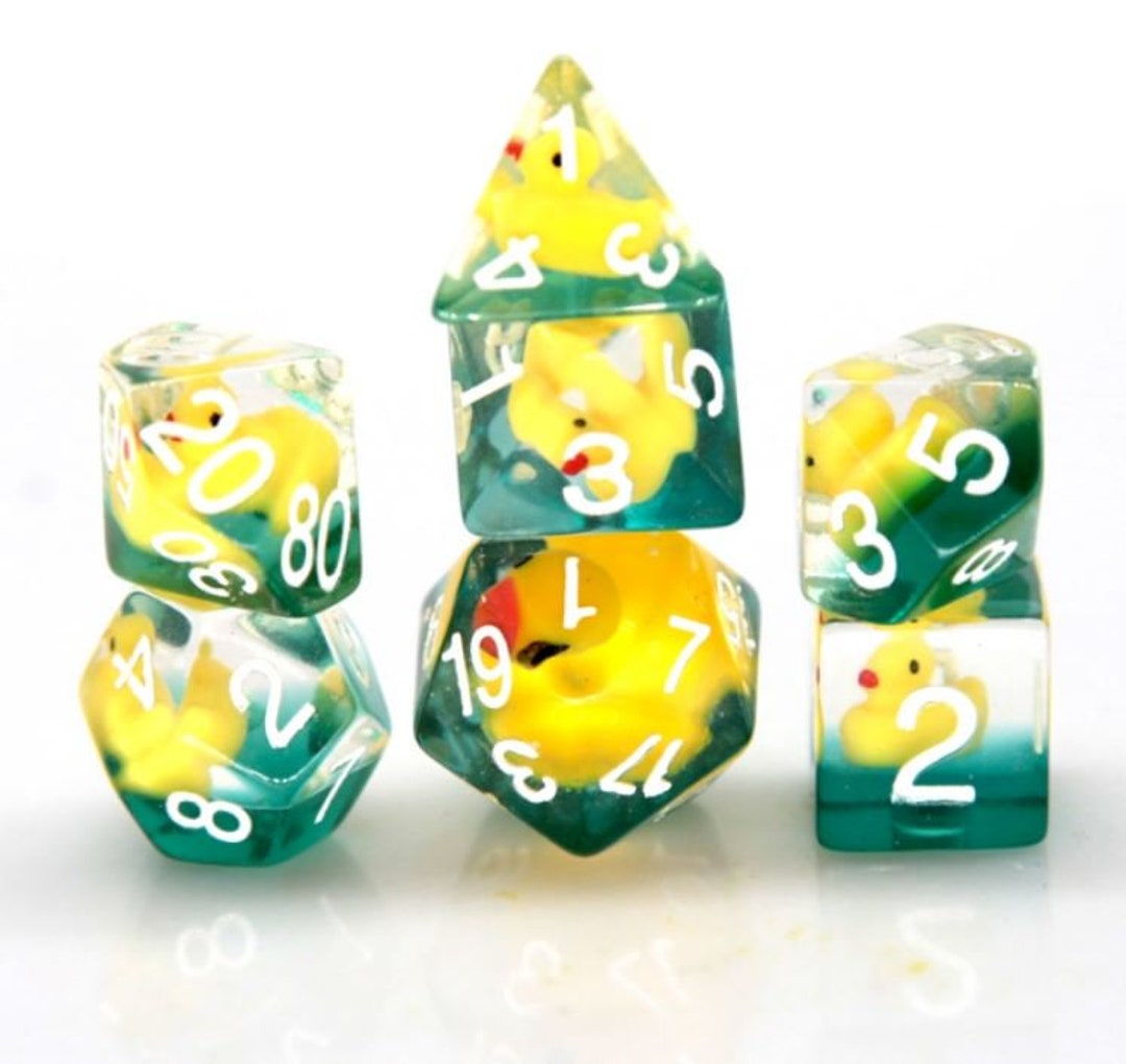 Rubber Ducky Dnd Dice Set Dungeons and Dragons 7 Dice RPG Etsy