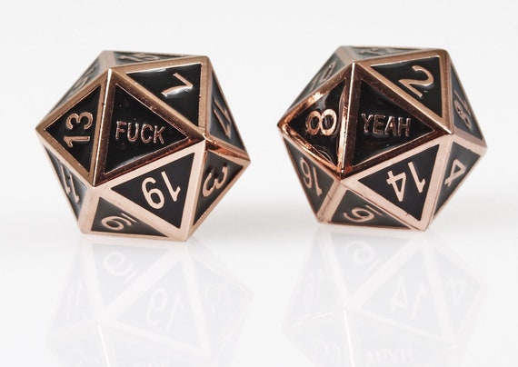 Cursed Copper Fake Scheiße 2d20 Metall DnD Würfel Set Dungeons and Dragons  7 Würfel Rollenspiel Polyedrischen Set d20 DnD Geschenk - .de