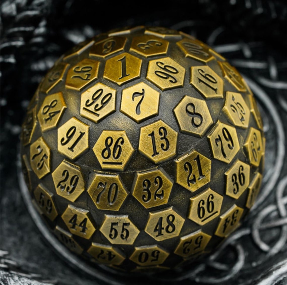 Golden Solid Metal d100 Dice Polyhedral RPG DnD Dungeons | Etsy