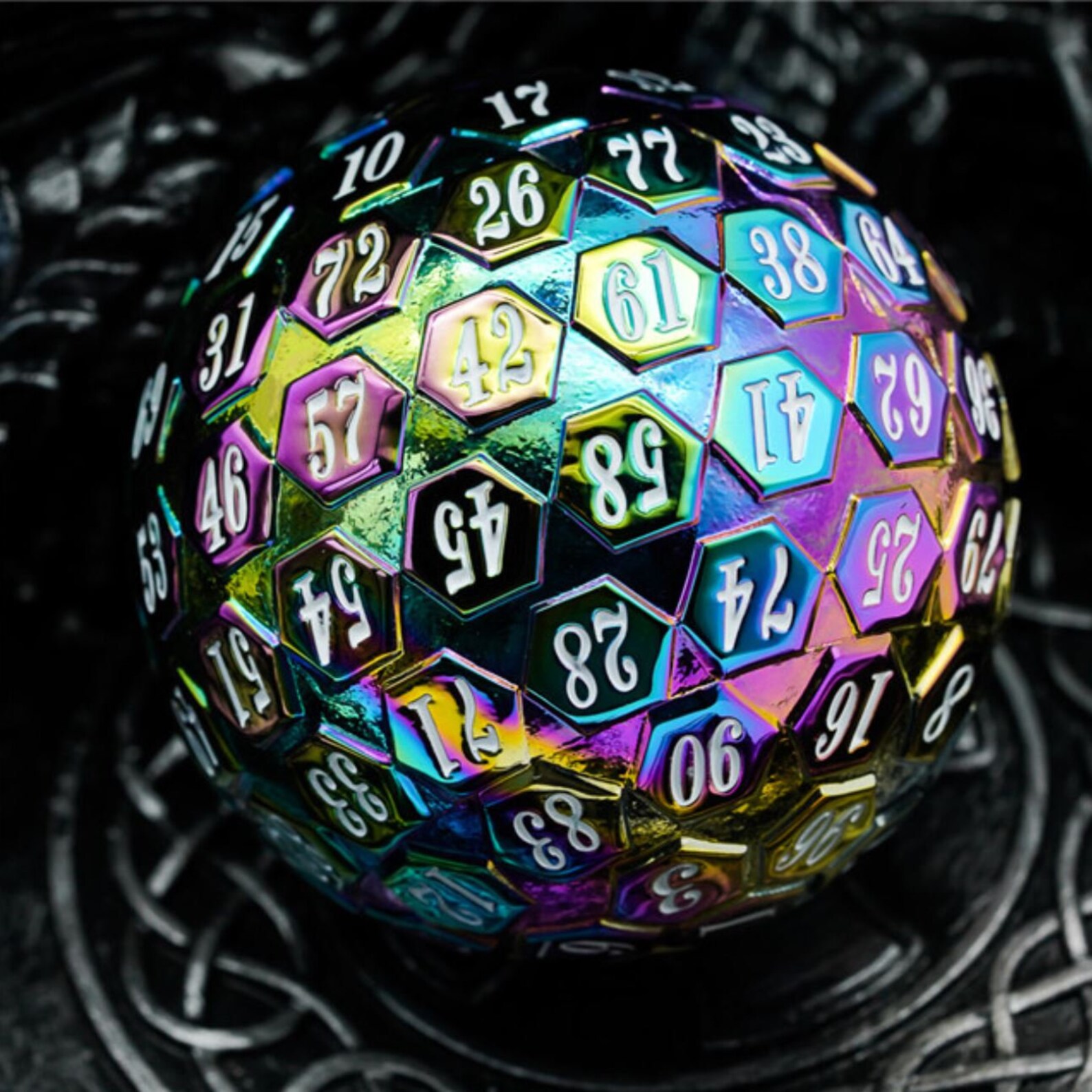 Rainbow Solid Metal d100 Dice Polyhedral RPG DnD Dungeons Etsy