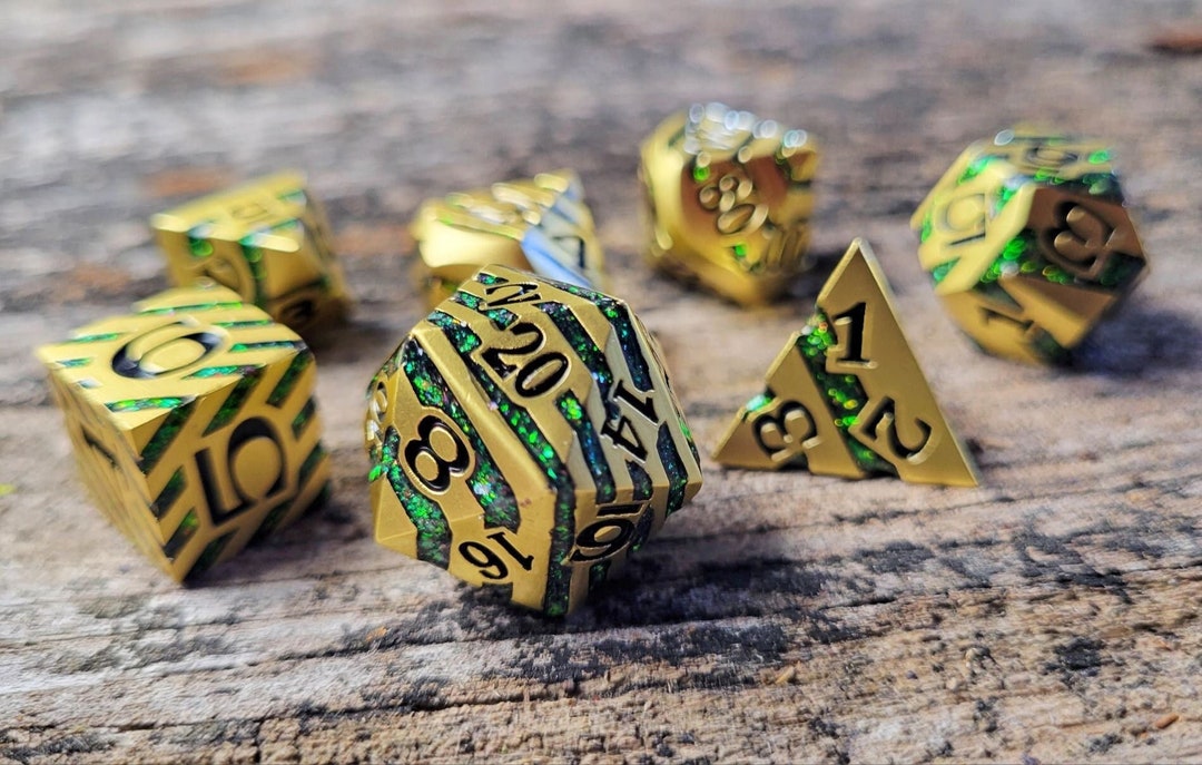 Gersidi's Jade Metal Dnd Dice Set Dnd Dice Set Etsy