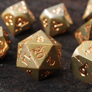 Eldritch Bronze Dice Set Polyhedral DND Dungeons and Dragons Pathfinder 