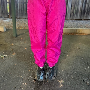 Vintage 1980s Parachute Pants Hot Pink Neon Chic Pull on