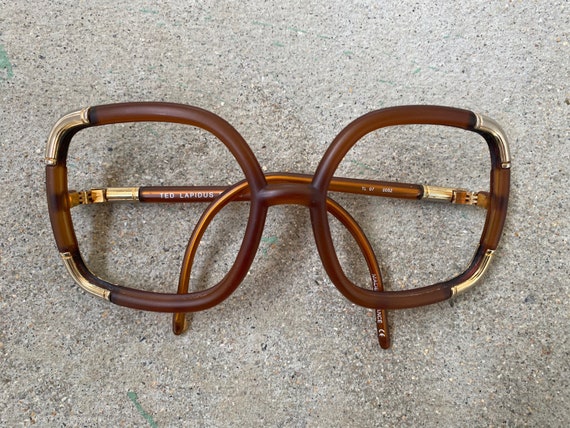 Vintage 1970s Ted Lapidus gold and brown square ov