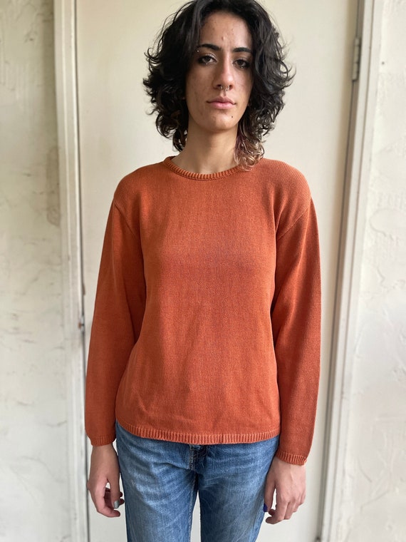 Vintage 1980s Pierre Cardin rust knit sweater 100%
