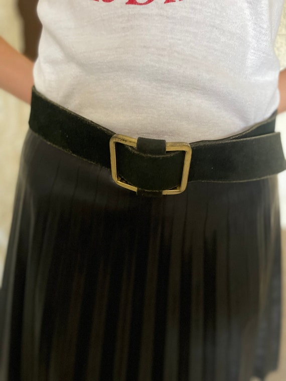 Vintage 1960s suede square buckle adjustable belt… - image 3