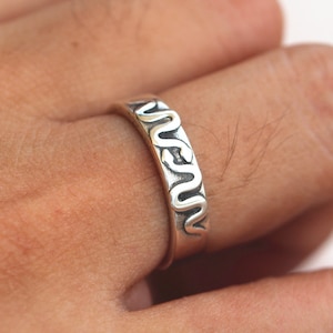 925 Sterling Silver Snake Ring: Reptile Serpent Jewelry