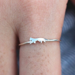 FOX RING,Solid Sterling Silver animal ring,red Fox Jewelry,Animal Ring,Minimalist Jewelry,Rings for Girls