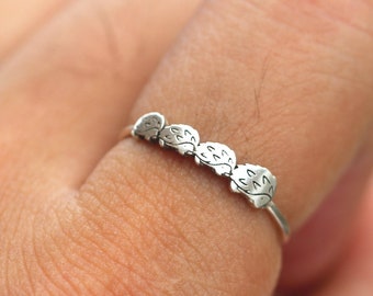 Anillo familiar personalizado de erizo en plata de ley - Joyería apilable de animales