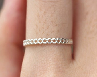 Sterling silver tiny love heart ring,Thin Silver Ring, Sterling Teeny Tiny Thin Ring