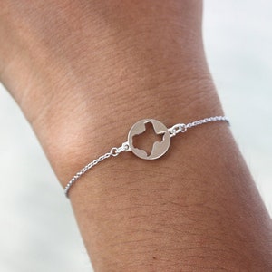 Sterling zilver aangepaste Amerikaanse staat armband, gepersonaliseerde staat armband, geheime liefde armband