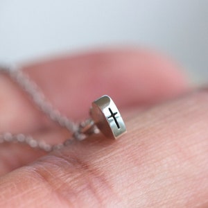 Sterling Silver Cross Necklace: Dainty Heart Jewelry, 18&#39;&#39; Chain
