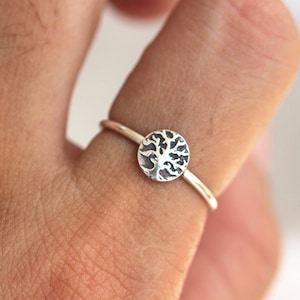 Tree of Life Ring: Solid 925 Sterling Silver Family Tree Jewelry