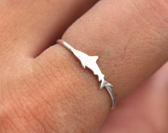 Sterling Silver Tiny Whale Ring,shark Ring,925 Silver Fish Ring,ocean Ring  - Etsy