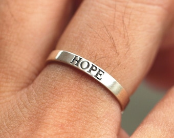 Personalized Sterling Silver Initial Ring - Custom Name Stacking Ring