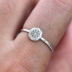 solid 925 silver Flower Of Life ring,Seed of Life jewelry,Geometry ring,Geometry jewelry