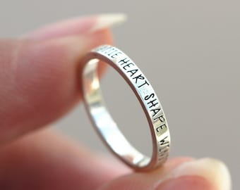 Custom Initial Sterling Silver Stacking Ring: Personalized Name Ring