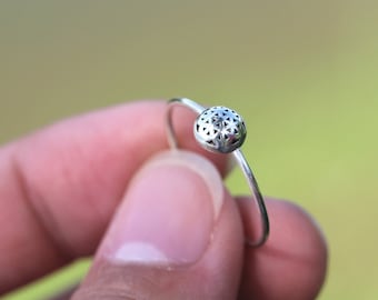 Sterling Silver Flower of Life Ring: Sacred Geometry Jewelry