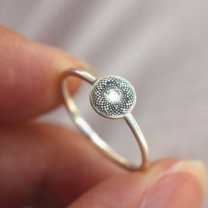 925 Silver Flower of Life Ring: Geometry Yoga Jewelry