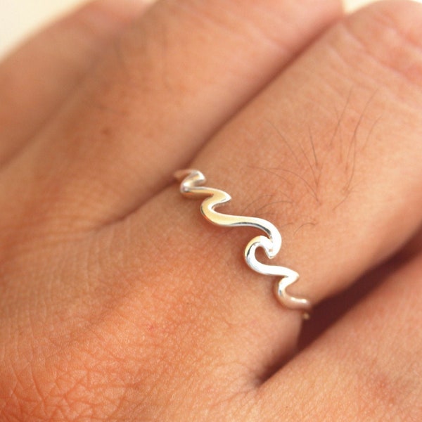 925 Sterling silver Wave Ring, Surfer ring, silver Surf ring, Surf Jewelry, Ocean Jewelry, Wave Jewelry