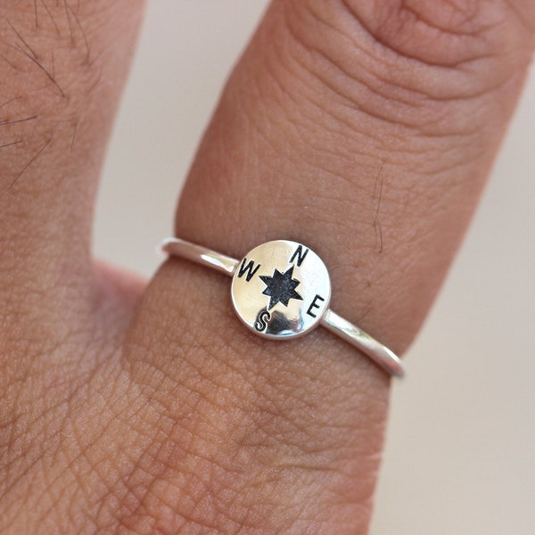 solid 925 sterling silver Compass Ring