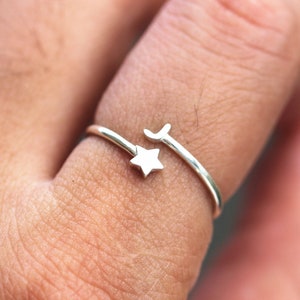 Benutzerdefinierte erste Ring, personalisierte Namen Ring, Start Ring, Tochter Schmuck, personalisierte Stern Ring, Mädchen Schmuck, verstellbare Ring