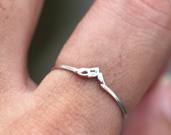 Solid 925 Silver Mountain Ring: Minimalist Jewelry