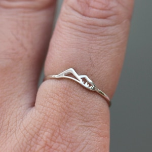 925 Sterling Silver Mountain Ring: Minimalist Jewelry