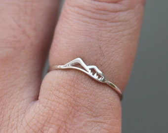 Solid 925 Silver Mountain Ring,midi Silver Ring,simple Mountain Jewelry,Minimalist JEWELRY,gift Idea