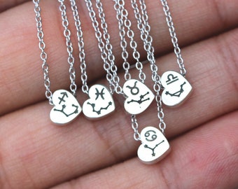 Custom zodiac necklace,Constellation necklace,sterling silver Astrology necklace,libra,virgo necklace,scorpio,sagittarius necklace