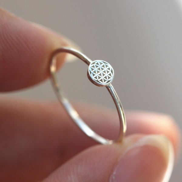 solid 925 sterling silver Flower Of Life ring,midi Seed of Life jewelry,Geometry ring,Geometry jewelry,Yoga Jewelry