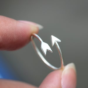 925 Sterling silver Arrow ring, dainty Sideways Arrow Ring, delicate silver ring, open simple ring, special gift, cute ring, charm ring