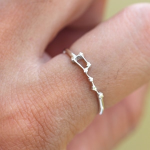 Bague étoile du Nord en argent sterling : bijoux Polaris délicats