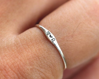 Custom Initial Sterling Silver Zodiac Ring: Astrology Jewelry