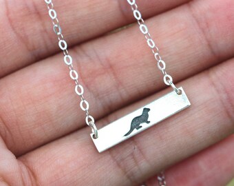 Engraved Sea Otter Sterling Silver Necklace: Animal Jewelry