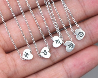 Custom zodiac necklace,Constellation necklace,sterling silver Astrology necklace,libra,virgo necklace,scorpio,sagittarius necklace