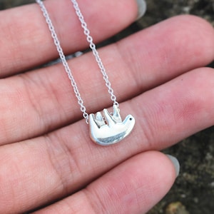 Sterlingzilveren luiaardketting, dierensieraden, cadeau dierenliefhebber, cadeau voor haar
