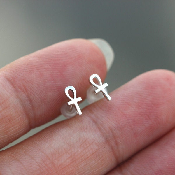 Sterling silver Ankh earrings,Egyptian symbol of life jewelry,jewelry,Egyptian cross earrings, Symbol of Life earrings