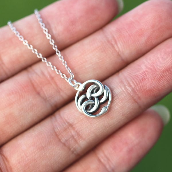 Sterling Silver Ouroboros Necklace: Infinite Snake Knot Jewelry