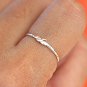 Sterling Silver Dove Ring: Minimalist Bird Jewelry